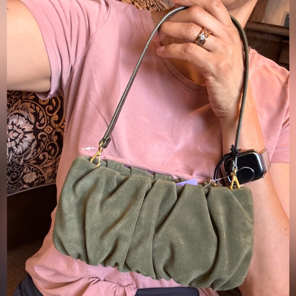 STAUD baguette Khaki Green Shoulder Bag - Picture 7 of 14